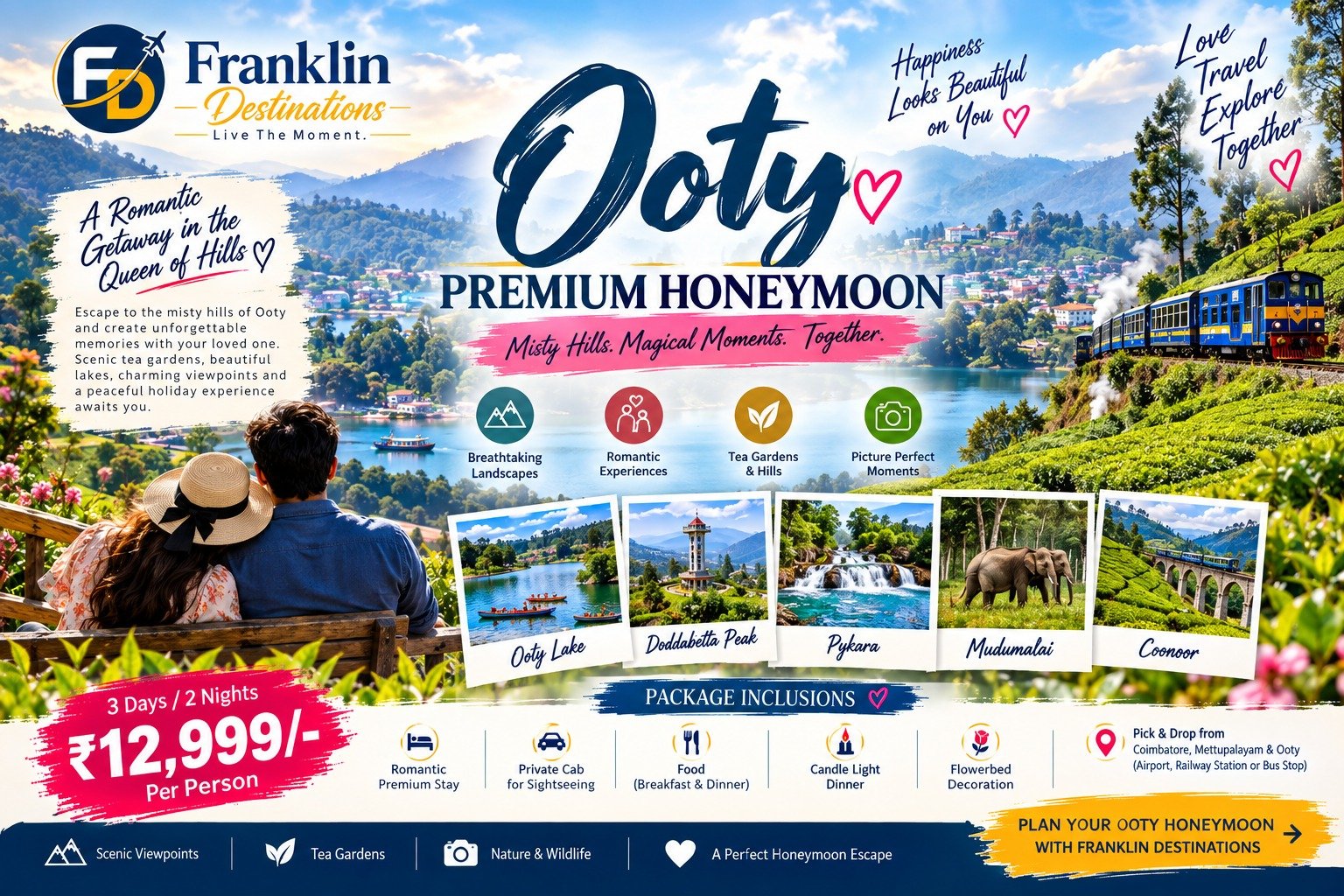 Ooty Premium Honeymoon Package